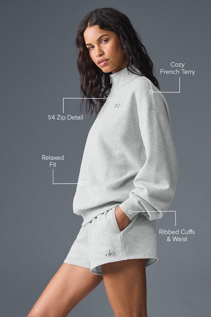 Alo Yoga Accolade 1/4 Zip Pullover - Athletic Heather Grey