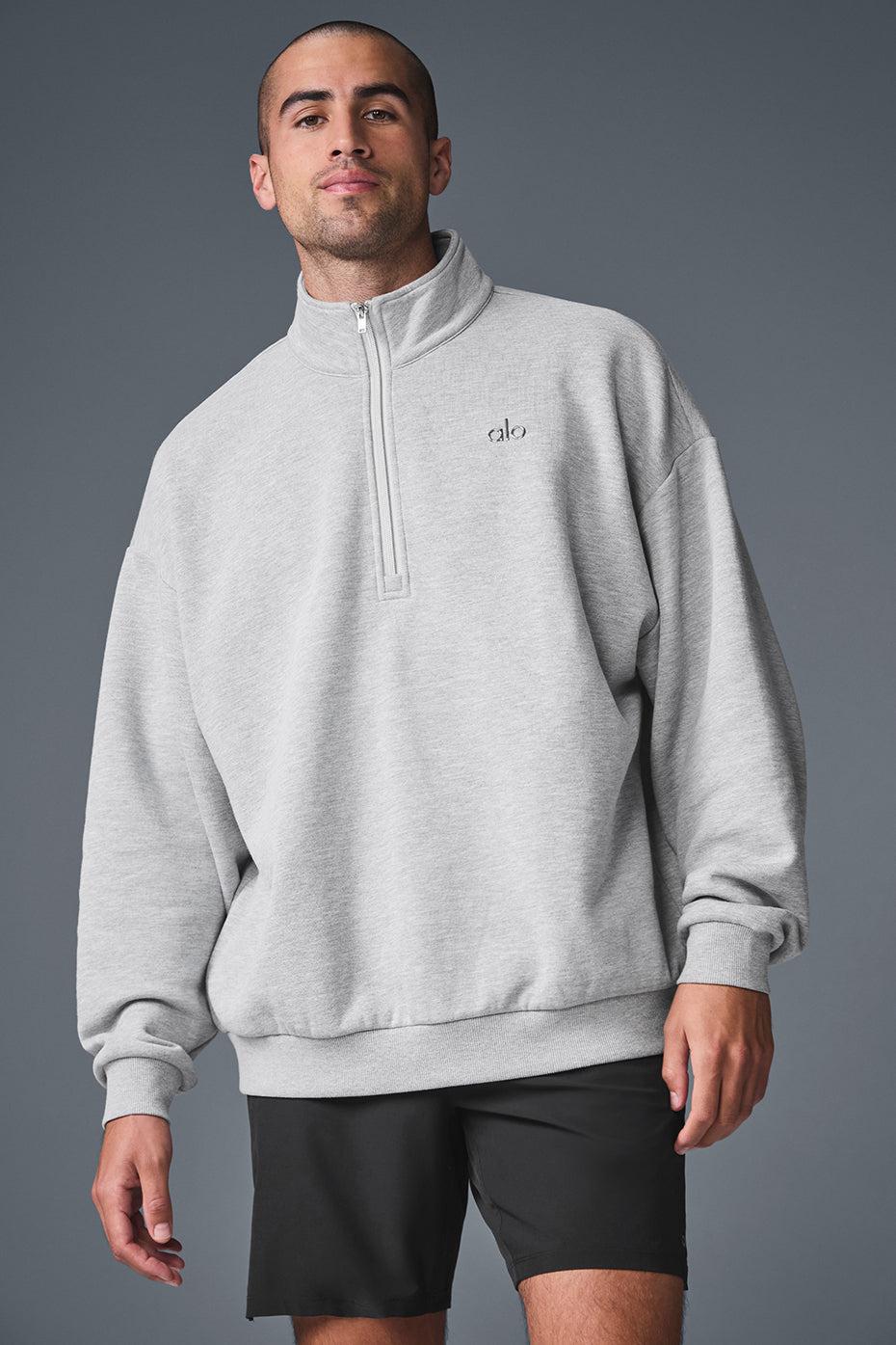Alo Yoga Accolade 1/4 Zip Pullover - Athletic Heather Grey